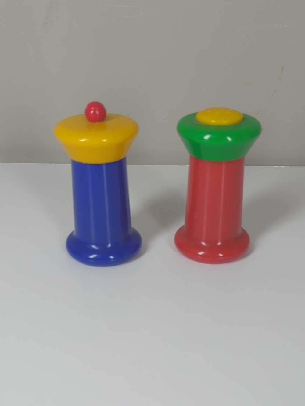 Vintage Cole & Mason 80s Memphis Style Salt & Pepper Mills - Rare Postmodern Ret